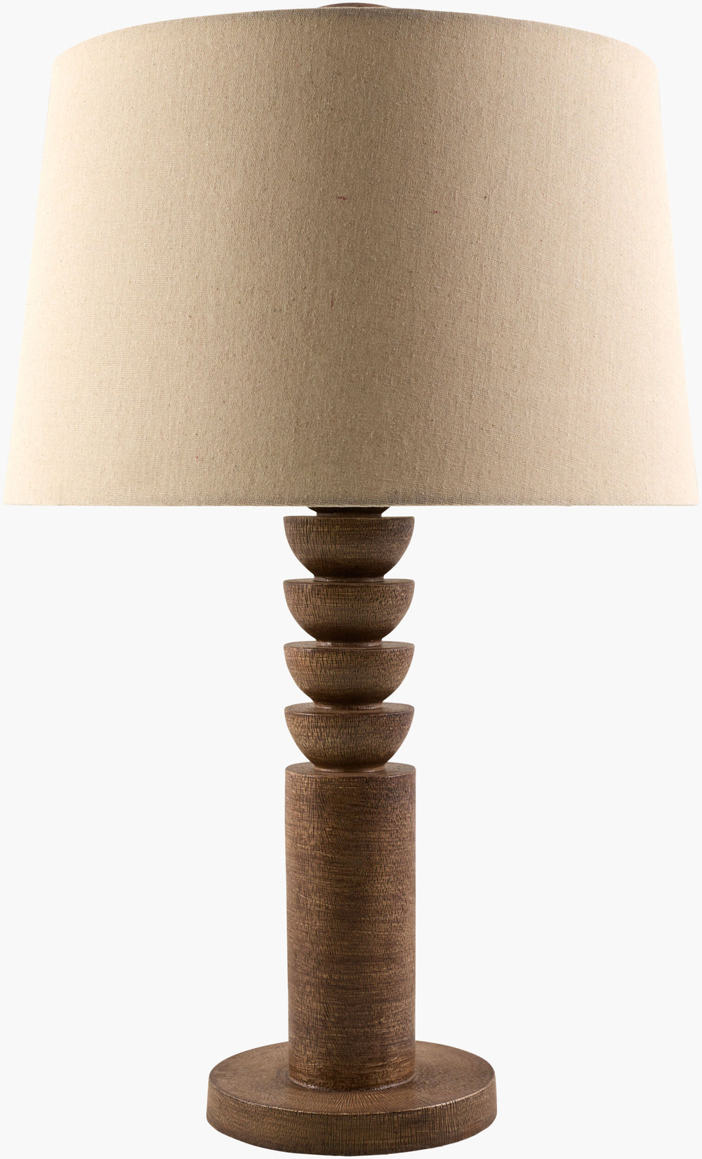 Surya Munisip 26" Elegant Accent Table Lamp With Textured Linen Shade - Stylish Home Decor Lighting Body, Brown,Shade (Outside), Wheat,Shade (Inside), White,Finial, Brown,Harp, Metallic ,Nickel,Cord, Translucent Resin,Linen,Linen,Linen,Plastic,Resin Mnp-001