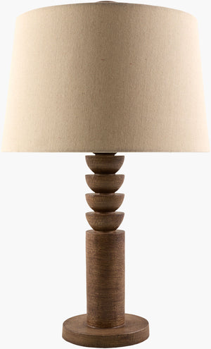 Surya Munisip 26" Elegant Accent Table Lamp With Textured Linen Shade - Stylish Home Decor Lighting Body, Brown,Shade (Outside), Wheat,Shade (Inside), White,Finial, Brown,Harp, Metallic ,Nickel,Cord, Translucent Resin,Linen,Linen,Linen,Plastic,Resin Mnp-001