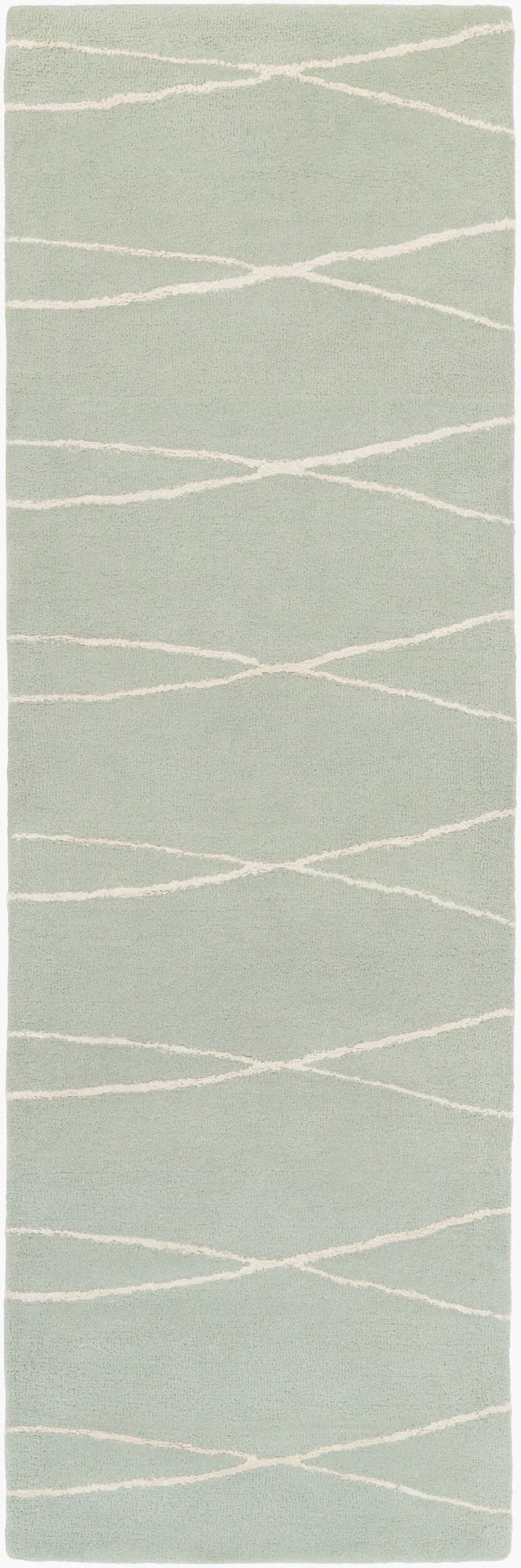 Surya Manor Hand Tufted Wool Viscose Runner Rug for Hallways and Entryways Modern MNR1000-268