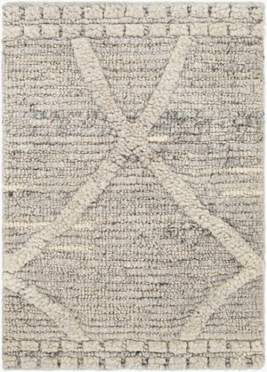 Surya Manisa Handwoven 2' X 3' New Zealand Wool Area Rug - Unique High/Low Texture, Durable & Stylish Decor Charcoal Nz Wool Mns2302-23