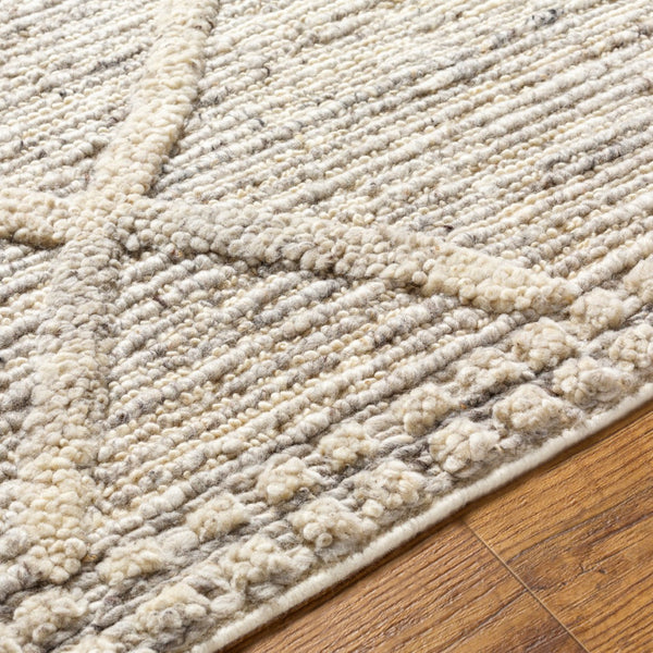 Surya Manisa Handwoven 2' X 3' New Zealand Wool Area Rug - Unique High/Low Texture, Durable & Stylish Decor Charcoal Nz Wool Mns2302-23