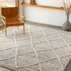 Surya Manisa Handwoven 2' X 3' New Zealand Wool Area Rug - Unique High/Low Texture, Durable & Stylish Decor Charcoal Nz Wool Mns2302-23