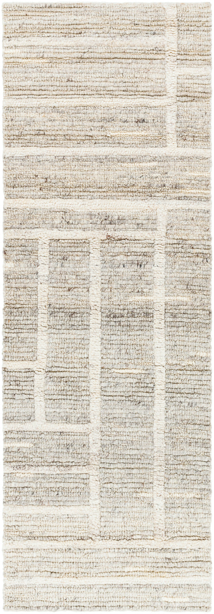 Manisa MNS-2304 2'6" x 8' Runner Handmade Rug MNS2304-268  Gray, Light Slate, Charcoal, Brown, Cream, Oatmeal Surya