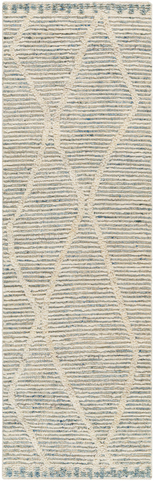 Manisa MNS-2308 2'6" x 8' Runner Handmade Rug MNS2308-268  Seafoam, Cream, Blue Surya