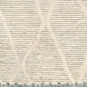 Surya Manisa Handwoven 2' X 3' New Zealand Wool Area Rug - Unique High/Low Texture, Durable & Stylish Decor Seafoam Nz Wool Mns2308-23