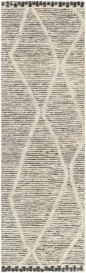 Manisa MNS-2309 2'6" x 8' Runner Handmade Rug MNS2309-268  Black, Cream Surya