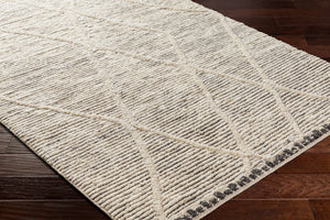 Surya Manisa Handwoven 2' X 3' New Zealand Wool Area Rug - Unique High/Low Texture, Durable & Stylish Decor Black Nz Wool Mns2309-23