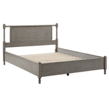 Homelegance By Top-Line Remi Antique Finish Beaded Wood Platform Bed Grey Wood