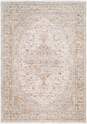 Livabliss Montreux Traditional Fringe Area Rug Polyester Machine Woven for Living Dining Rooms Light Gray, Ivo 9' x 12'4" MNX2301-9124