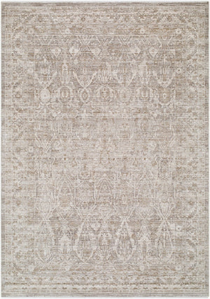 Livabliss Montreux Turkish Patterned Polyester Area Rug with Fringe for Living Dining Bedroom Light Gray, Ivo 9' x 12'4" MNX2302-9124