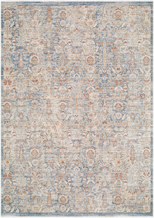 Livabliss Montreux Traditional Turkish Machine Woven Polyester Area Rug with Fringe for Living Rooms Light Gray, Ivo 6'7" x 9'6" MNX2308-6796