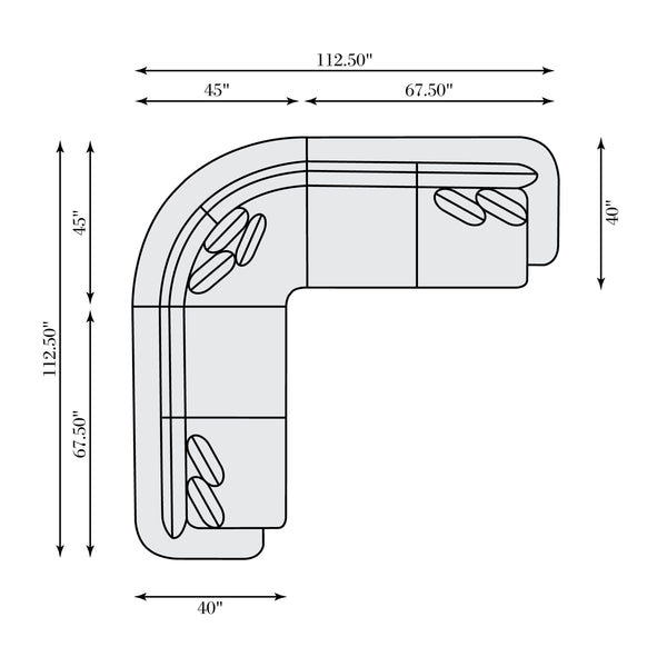 Bernhardt Bernhardt Jules Sectional With Sculpted Curved Silhouette, Plush Seating And Tailored Pillows For Luxe Comfort - Made to Order Beige 112.5" W x 112.5" D x 31.25" H K2082