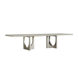 Zoey Double Pedestal Dining Table with Leaf Extensions Silver with Silver Finish P344-DR-K1 Pulaski Furniture