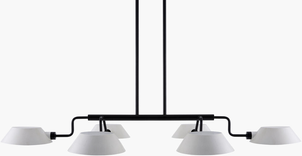 Surya Mandoza Chandelier: Dazzling 26"L X 42"W Art Deco Design For Elegant Home Illumination & Style Fixture, Black,Shade (Outside), Black,Shade (Inside), Gold,Cord, Black Iron,Metal,Metal Mnz-002