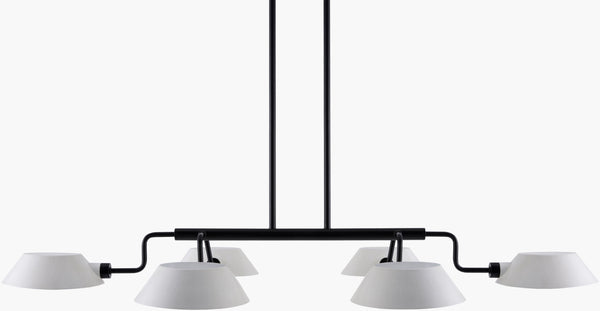 Surya Mandoza Chandelier: Dazzling 26"L X 42"W Art Deco Design For Elegant Home Illumination & Style Fixture, Black,Shade (Outside), White,Shade (Inside), Gold,Cord, Black Iron,Metal,Metal Mnz-001