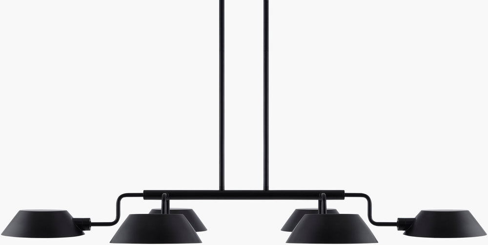 Surya Mandoza Chandelier: Dazzling 26"L X 42"W Art Deco Design For Elegant Home Illumination & Style Fixture, Black,Shade (Outside), Black,Shade (Inside), Gold,Cord, Black Iron,Metal,Metal Mnz-002