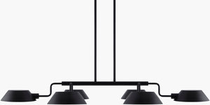 Surya Mandoza Chandelier: Dazzling 26"L X 42"W Art Deco Design For Elegant Home Illumination & Style Fixture, Black,Shade (Outside), Black,Shade (Inside), Gold,Cord, Black Iron,Metal,Metal Mnz-002