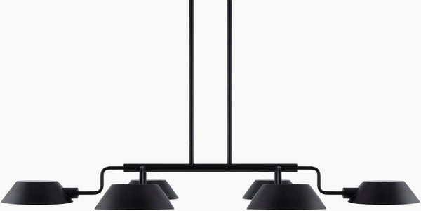 Surya Mandoza Chandelier: Dazzling 26"L X 42"W Art Deco Design For Elegant Home Illumination & Style Fixture, Black,Shade (Outside), Black,Shade (Inside), Gold,Cord, Black Iron,Metal,Metal Mnz-002