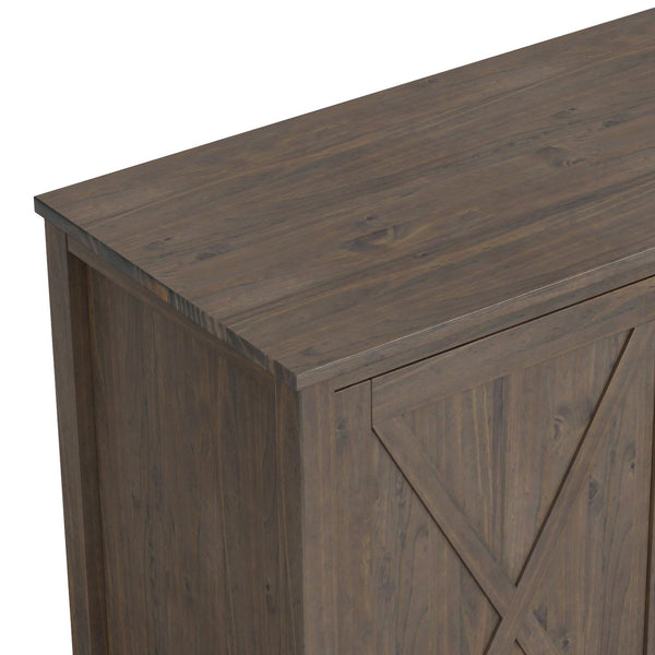 English Elm Ela Wide Storage Cabinet in Smoky Brown – Handcrafted Solid Wood, 3 Shaker Doors, Adjustable Shelves, 60" B136P158608