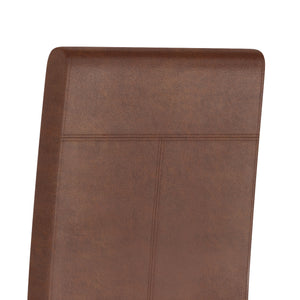 English Elm Acadian Parson Dining Chairs Set Of 2 - Distressed Vegan Leather, Solid Wood Legs, Comfort & Style B136P159796