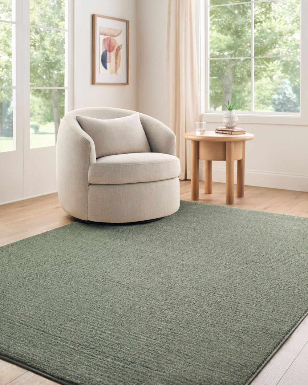 Livabliss Maribor Geometric Polyester Area Rug Turkish Woven Minimalist Modern Living Room Floor Olive 9'2" x 12' MOB2306-9212