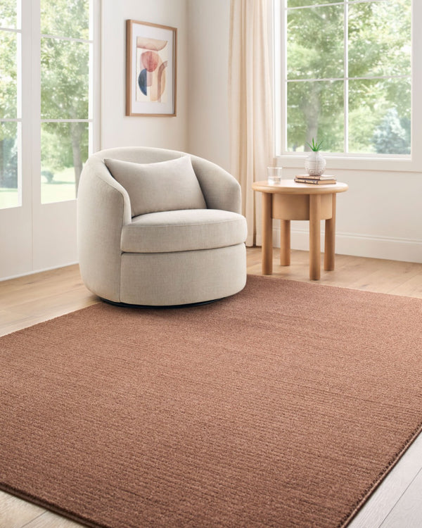 Livabliss Maribor Geometric Polyester Area Rug Turkish Woven Modern Living Room Floor Accent Burnt Orange 5'3" x 7' MOB2308-537