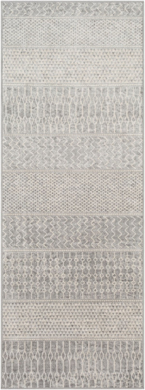 Livabliss Monaco Moc-2304 Global Geometric Polypropylene Accent Rug for Entryway or Bedroom Silver Gray, Gr 2'7" x 7'3" MOC2304-2773
