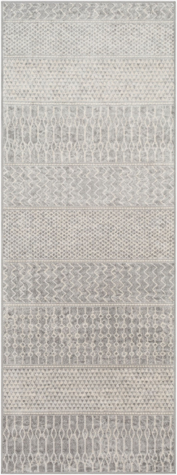 Livabliss Monaco Moc-2304 Global Geometric Polypropylene Accent Rug for Entryway or Bedroom Silver Gray, Gr 2'7" x 7'3" MOC2304-2773