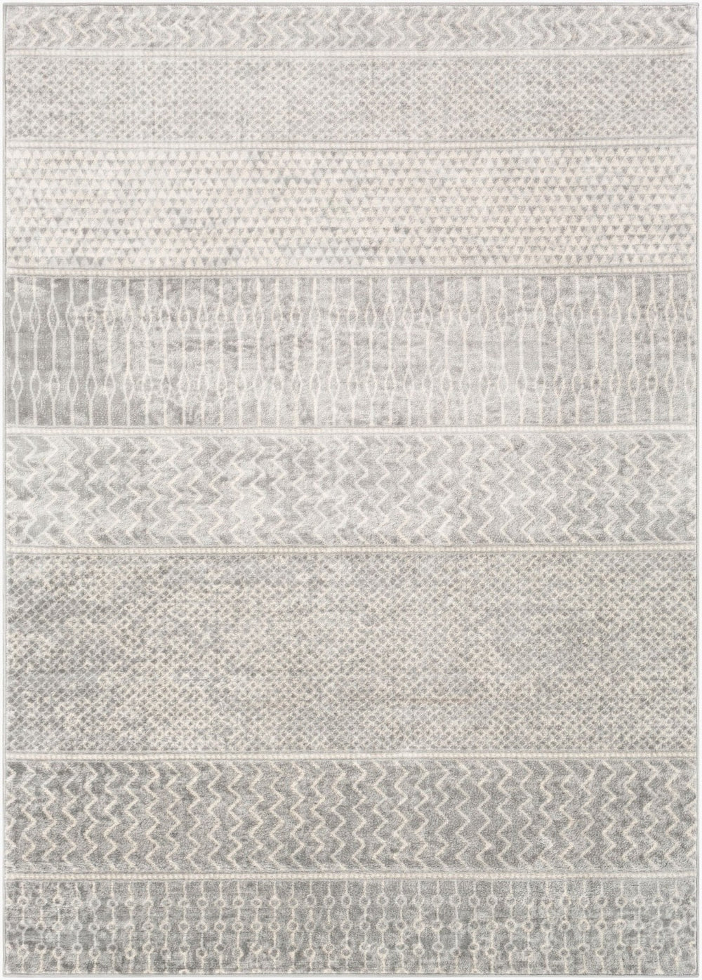 Livabliss Monaco Moc-2304 Global Geometric Polypropylene Accent Rug for Entryway or Bedroom Silver Gray, Gr 6'7" x 9'6" MOC2304-6796