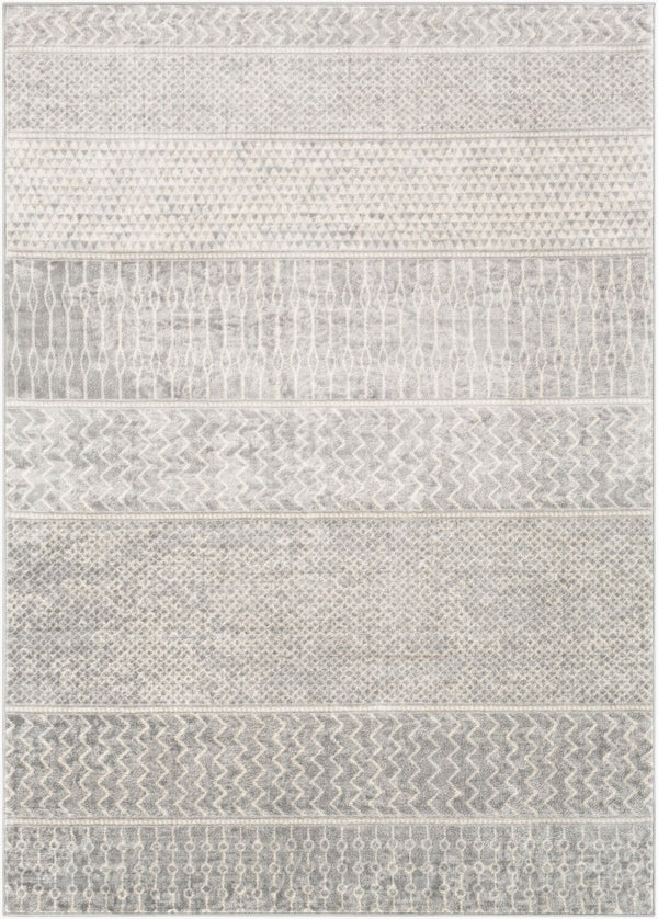 Livabliss Monaco Moc-2304 Global Geometric Polypropylene Accent Rug for Entryway or Bedroom Silver Gray, Gr 6'7" x 9'6" MOC2304-6796