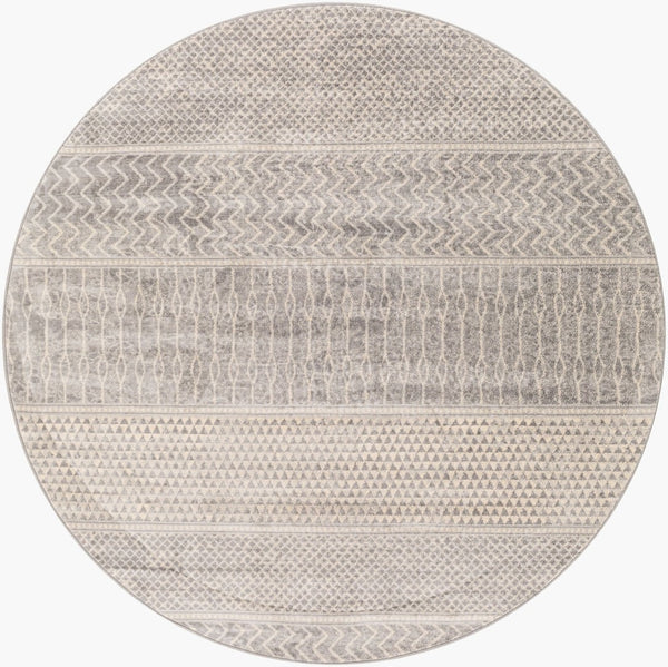 Livabliss Monaco Moc-2304 Global Geometric Polypropylene Accent Rug for Entryway or Bedroom Silver Gray, Gr 5'3" x 5'3" MOC2304-53RD