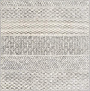 Livabliss Monaco Moc-2304 Global Geometric Polypropylene Accent Rug for Entryway or Bedroom Silver Gray, Gr 6'7" x 6'7" MOC2304-67SQ