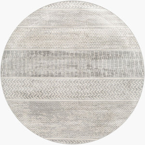 Livabliss Monaco Moc-2304 Global Geometric Polypropylene Accent Rug for Entryway or Bedroom Silver Gray, Gr 7'10" x 7'10" MOC2304-710RD