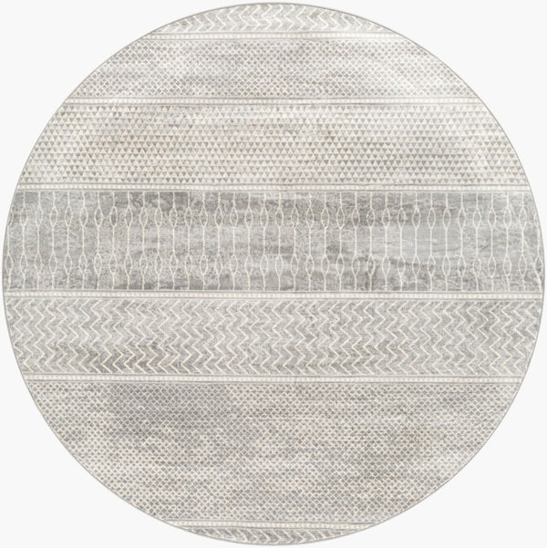 Livabliss Monaco Moc-2304 Global Geometric Polypropylene Accent Rug for Entryway or Bedroom Silver Gray, Gr 7'10" x 7'10" MOC2304-710RD