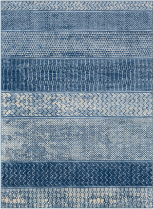 Livabliss Monaco Moroccan Lattice Polypropylene Area Rug for Entryways and Bohemian Interiors Denim, Navy 8'10" x 12'4" MOC2305-810123