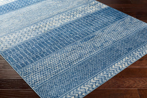 Livabliss Monaco Moroccan Lattice Polypropylene Area Rug for Entryways and Bohemian Interiors Denim, Navy 8'10" x 12'4" MOC2305-810123