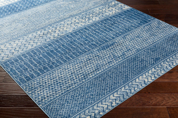 Livabliss Monaco Moroccan Lattice Polypropylene Area Rug for Entryways and Bohemian Interiors Denim, Navy 8'10" x 12'4" MOC2305-810123