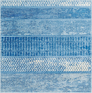 Livabliss Monaco Moroccan Lattice Polypropylene Area Rug for Entryways and Bohemian Interiors Denim, Navy 6'7" x 6'7" MOC2305-67SQ
