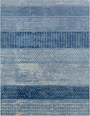 Livabliss Monaco Moroccan Lattice Polypropylene Area Rug for Entryways and Bohemian Interiors Denim, Navy 7'10" x 10'2" MOC2305-710103