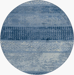 Livabliss Monaco Moroccan Lattice Polypropylene Area Rug for Entryways and Bohemian Interiors Denim, Navy 7'10" x 7'10" MOC2305-710RD