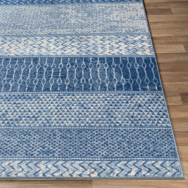 Livabliss Monaco Moroccan Lattice Polypropylene Area Rug for Entryways and Bohemian Interiors Denim, Navy 8'10" x 12'4" MOC2305-810123