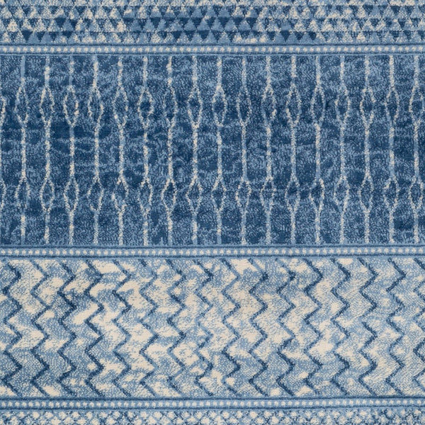 Livabliss Monaco Moroccan Lattice Polypropylene Area Rug for Entryways and Bohemian Interiors Denim, Navy 8'10" x 12'4" MOC2305-810123