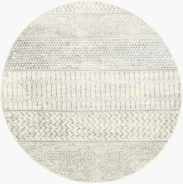 Livabliss Monaco Moroccan Geometric Polypropylene Area Rug for Entryway Bathroom or Bedroom Floor Silver Gray, Gr 2' x 2'11" MOC2306-23