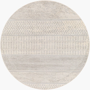 Livabliss Monaco Moroccan Geometric Polypropylene Area Rug for Entryway Bathroom or Bedroom Floor Silver Gray, Gr 5'3" x 5'3" MOC2306-53RD