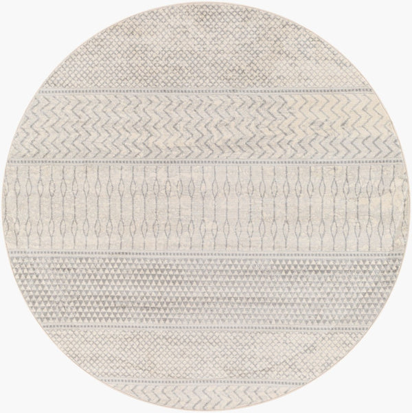 Livabliss Monaco Moroccan Geometric Polypropylene Area Rug for Entryway Bathroom or Bedroom Floor Silver Gray, Gr 5'3" x 5'3" MOC2306-53RD