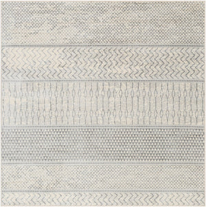 Livabliss Monaco Moroccan Geometric Polypropylene Area Rug for Entryway Bathroom or Bedroom Floor Silver Gray, Gr 6'7" x 6'7" Square MOC2306-67SQ