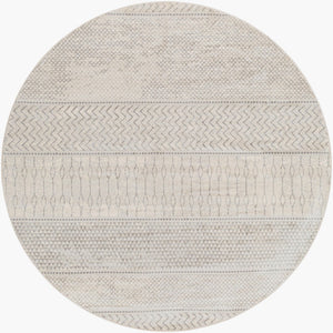 Livabliss Monaco Moroccan Geometric Polypropylene Area Rug for Entryway Bathroom or Bedroom Floor Silver Gray, Gr 7'10" x 7'10" MOC2306-710RD