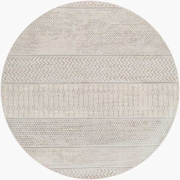 Livabliss Monaco Moroccan Geometric Polypropylene Area Rug for Entryway Bathroom or Bedroom Floor Silver Gray, Gr 7'10" x 7'10" MOC2306-710RD
