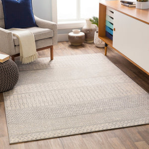 Livabliss Monaco Moroccan Geometric Polypropylene Area Rug for Entryway Bathroom or Bedroom Floor Silver Gray, Gr 2' x 2'11" MOC2306-23