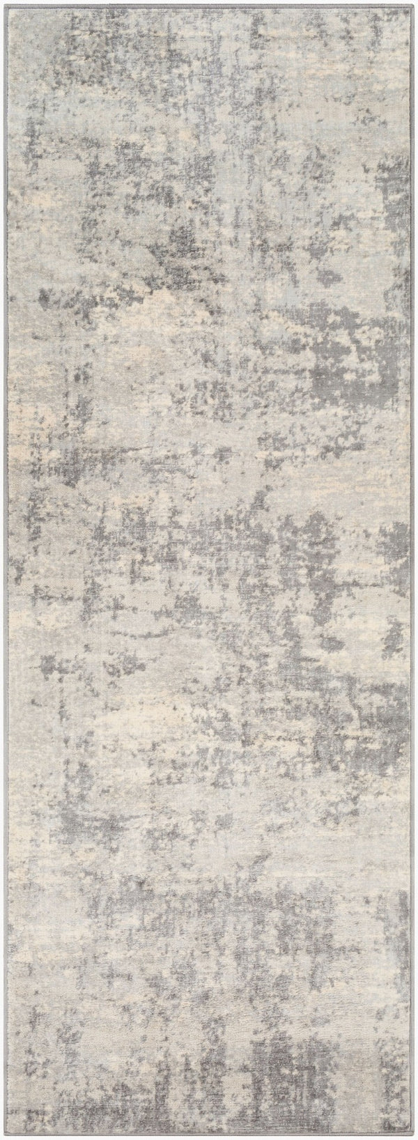 Livabliss Monaco Polypropylene Area Rug Turkish Woven Minimalist Accent for Entryways Bedrooms Silver Gray, Gr 2'7" x 7'3" MOC2311-2773